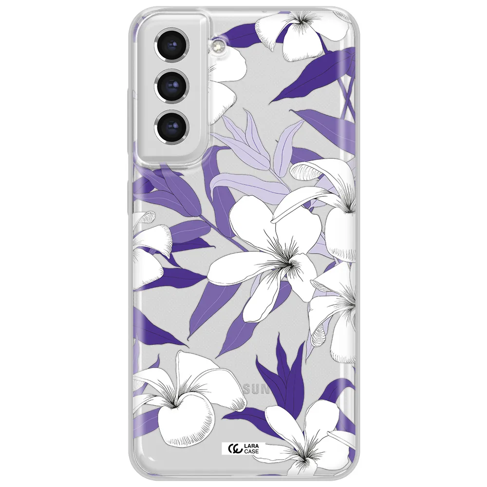 Purple Flower Samsung S21 Fe Clear Tpu Case