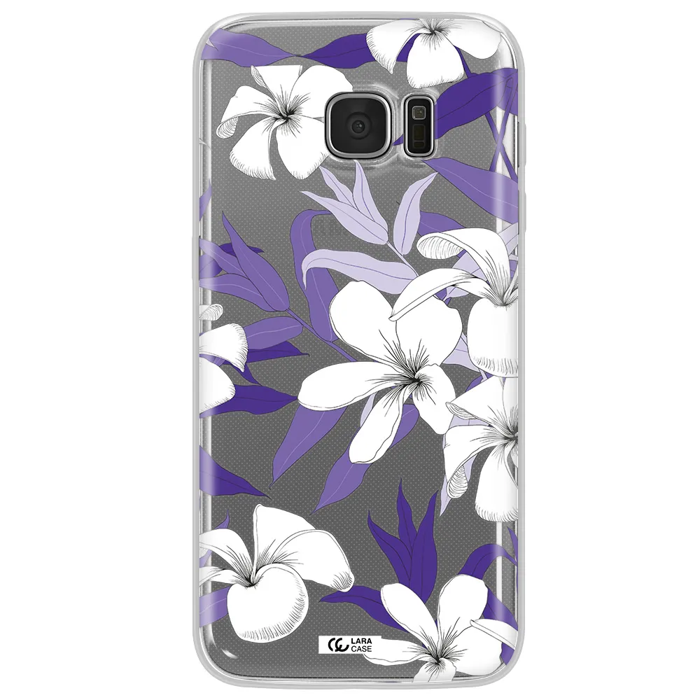 Purple Flower Samsung S7 Edge Clear TPU Case