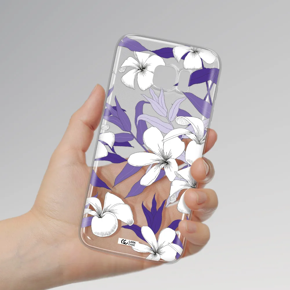 Purple Flower Samsung S7 Edge Clear TPU Case