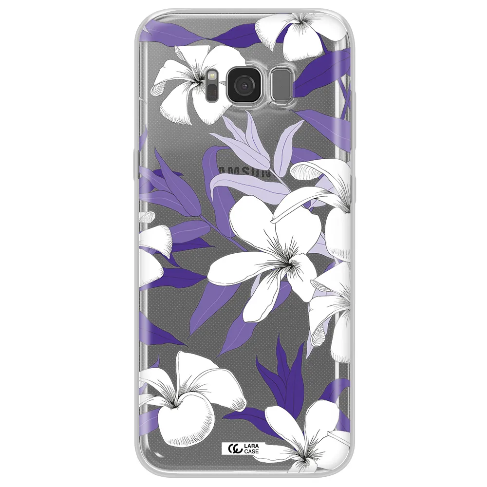 Purple Flower Samsung S8 Plus Clear TPU Case