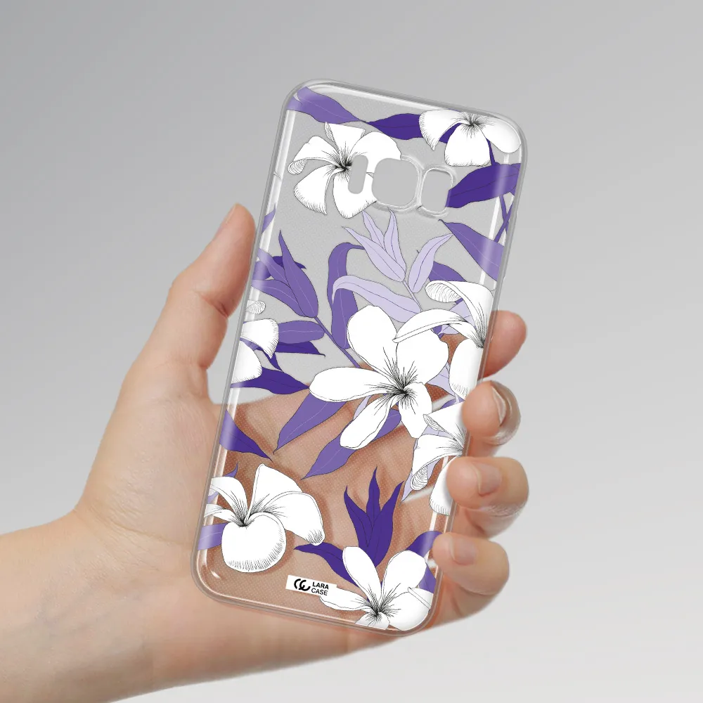 Purple Flower Samsung S8 Plus Clear TPU Case