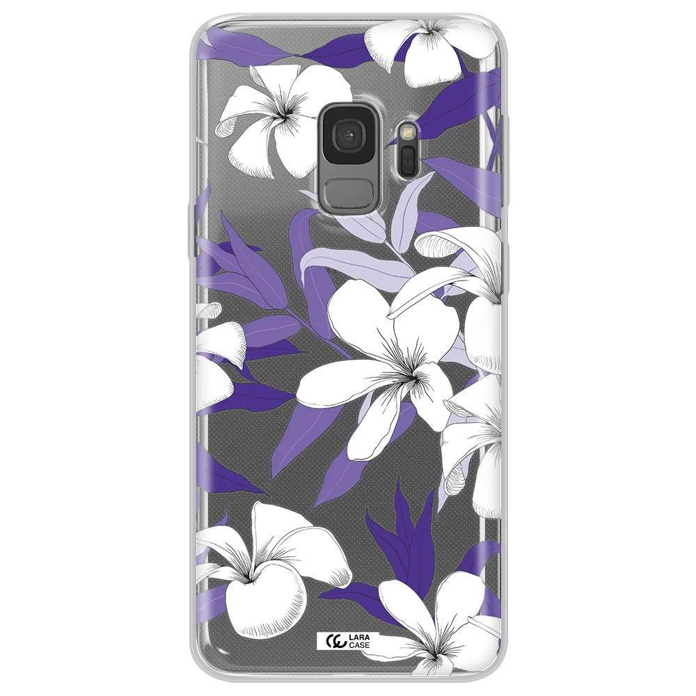 Purple Flower Samsung S9 Clear TPU Case