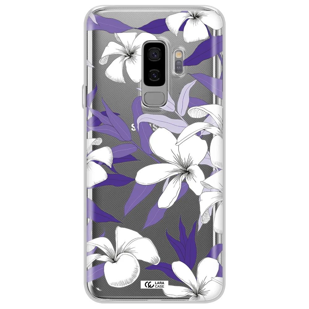 Purple Flower Samsung S9 Plus Clear TPU Case