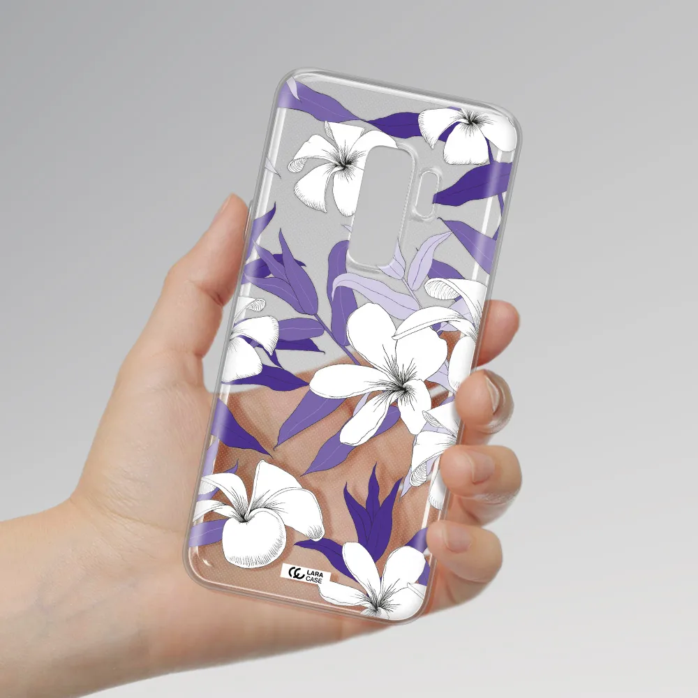 Purple Flower Samsung S9 Plus Clear TPU Case