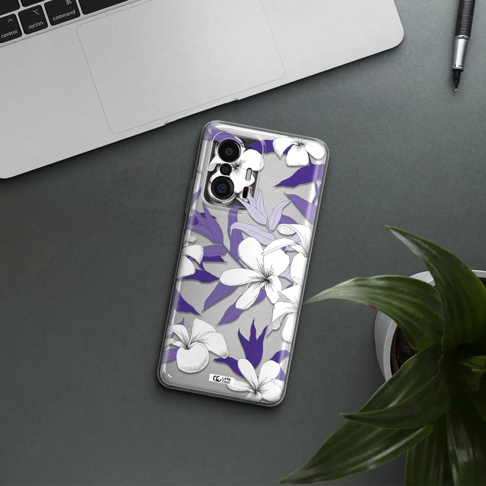 Purple Flower Xiaomi 11T Clear Tpu Case
