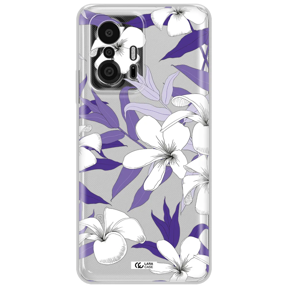 Purple Flower Xiaomi 11T Pro Clear Tpu Case