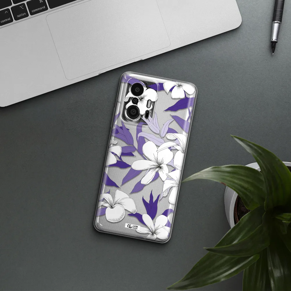 Purple Flower Xiaomi 11T Pro Clear Tpu Case