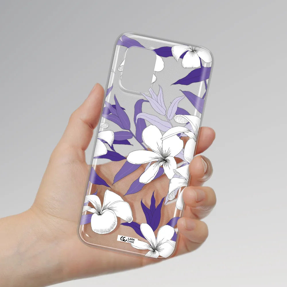Purple Flower Xiaomi Mi 10 Lite Clear TPU Case