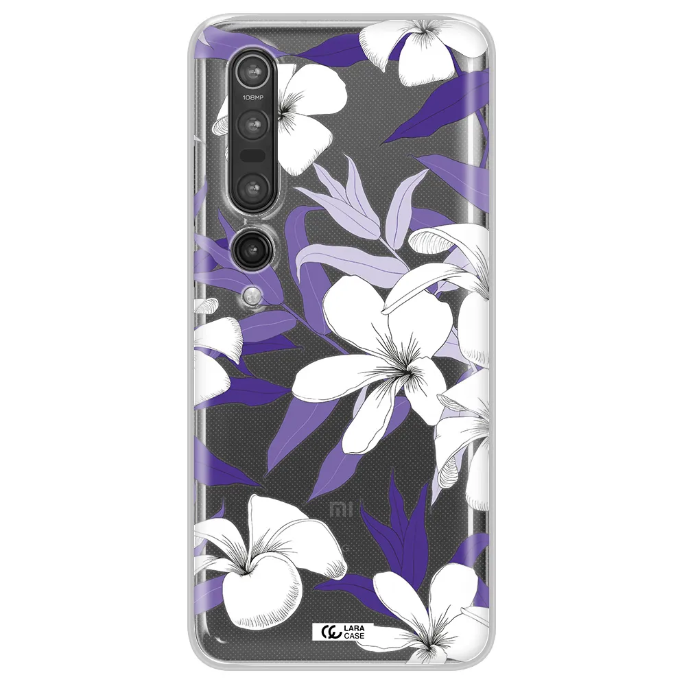 Purple Flower Xiaomi Mi 10 Pro Clear TPU Case
