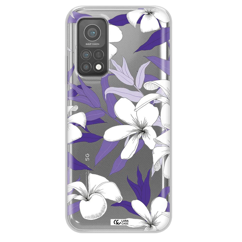 Purple Flower Xiaomi Mi 10 T Pro Clear TPU Case