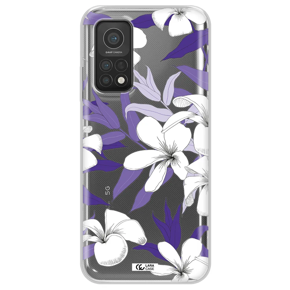 Purple Flower Xiaomi Mi 10T Clear TPU Case
