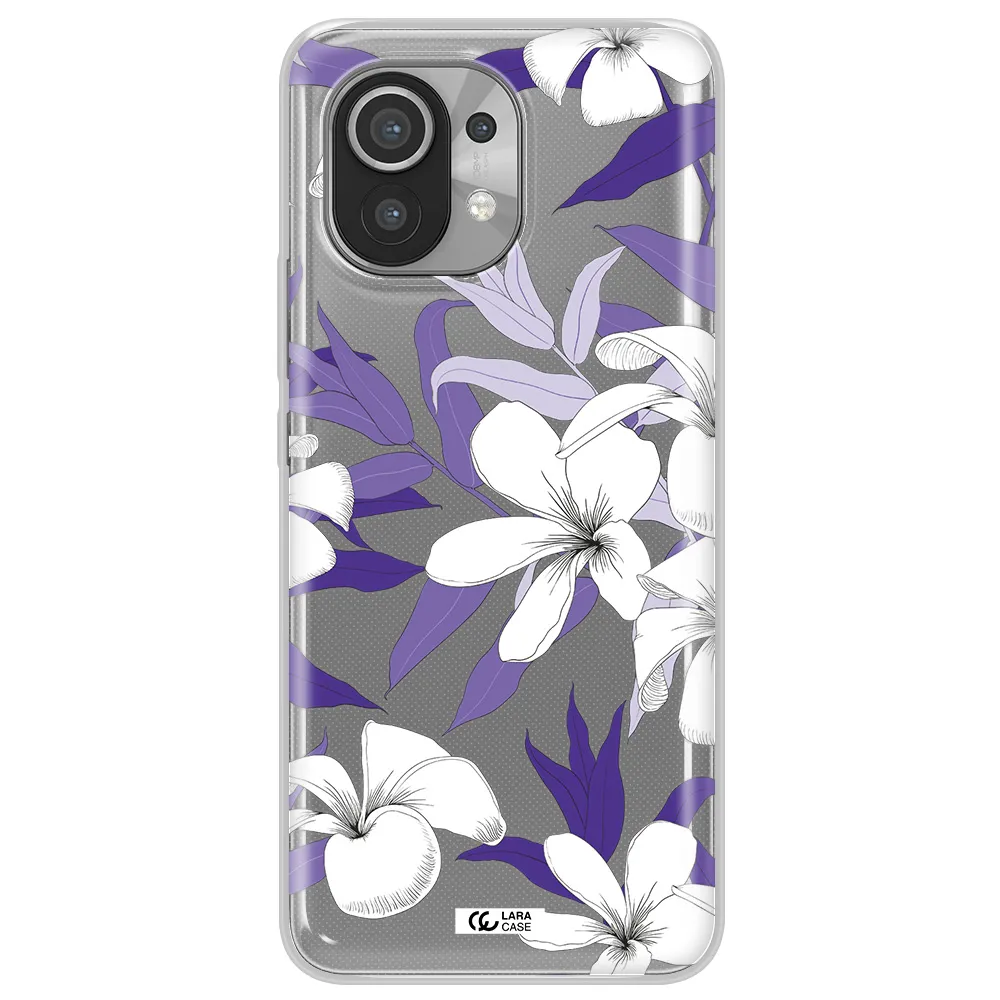 Purple Flower Xiaomi Mi 11 Clear TPU Case