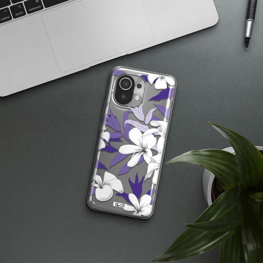 Purple Flower Xiaomi Mi 11 Clear TPU Case