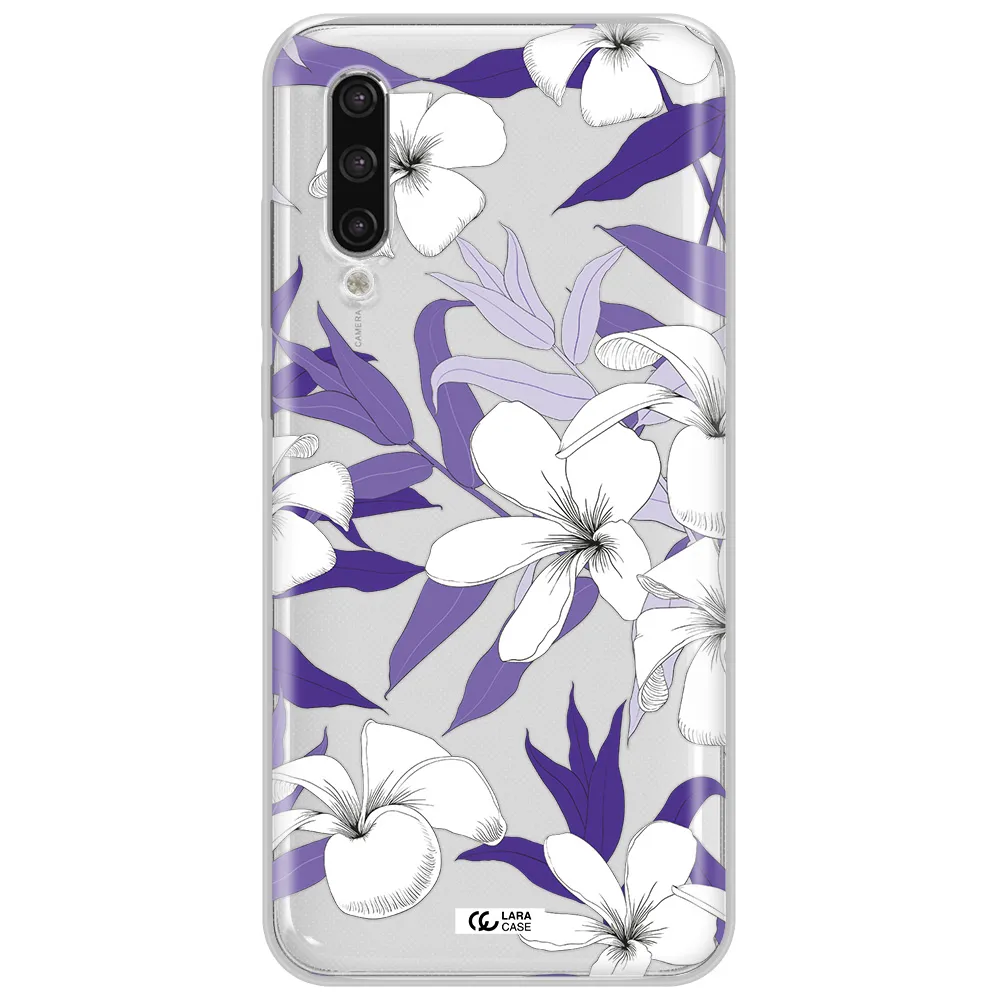 Purple Flower Xiaomi Mi 9 Lite Clear Tpu Case