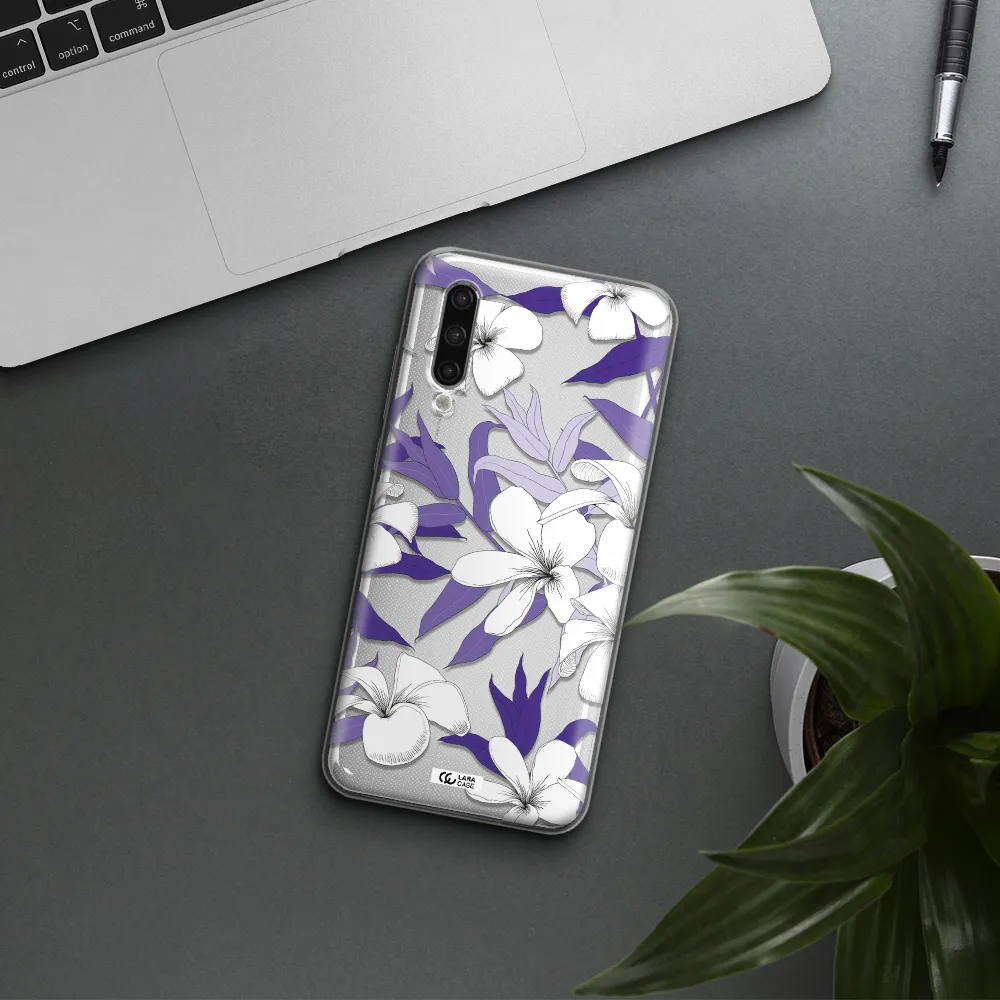 Purple Flower Xiaomi Mi 9 Lite Clear Tpu Case