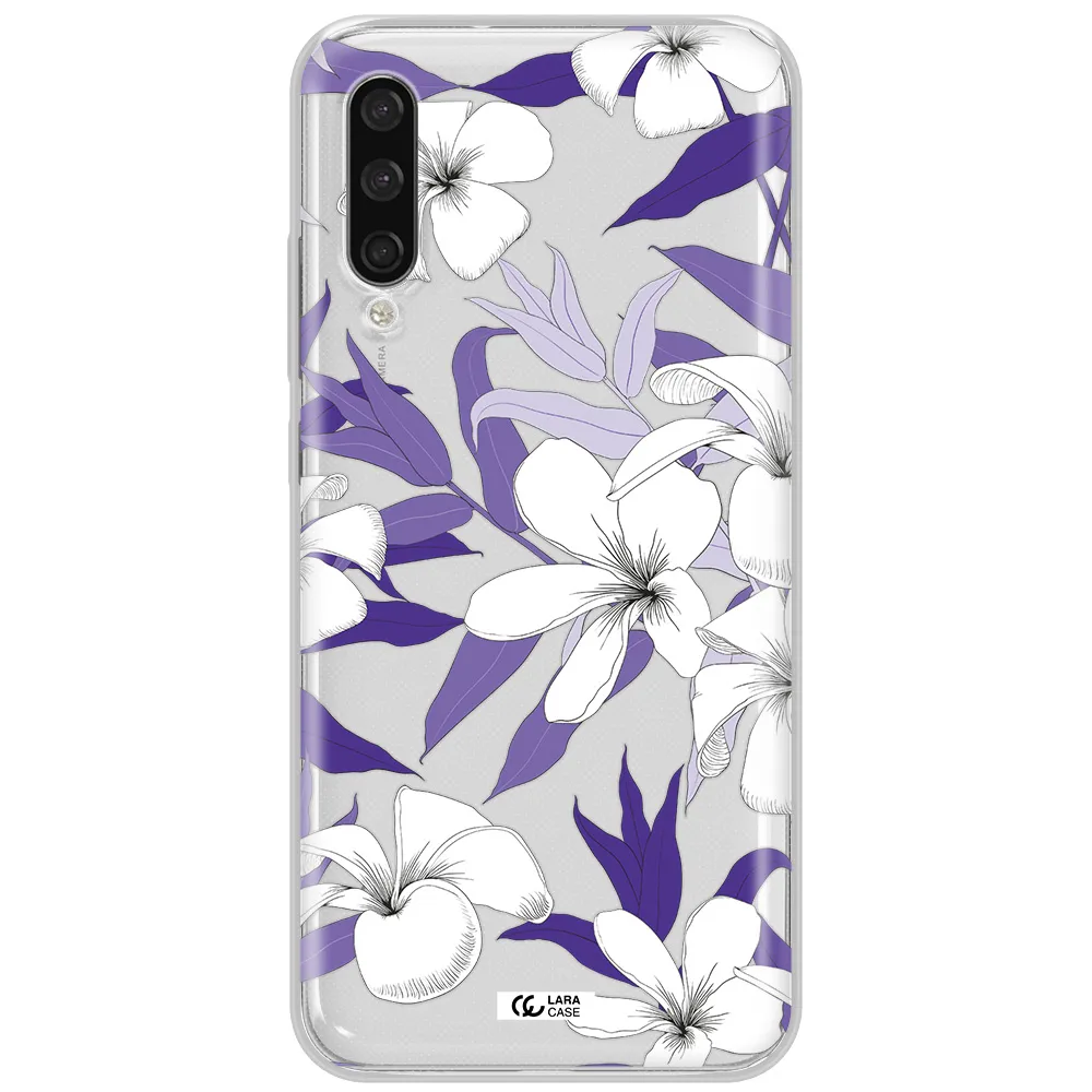 Purple Flower Xiaomi Mi A3 Clear Tpu Case