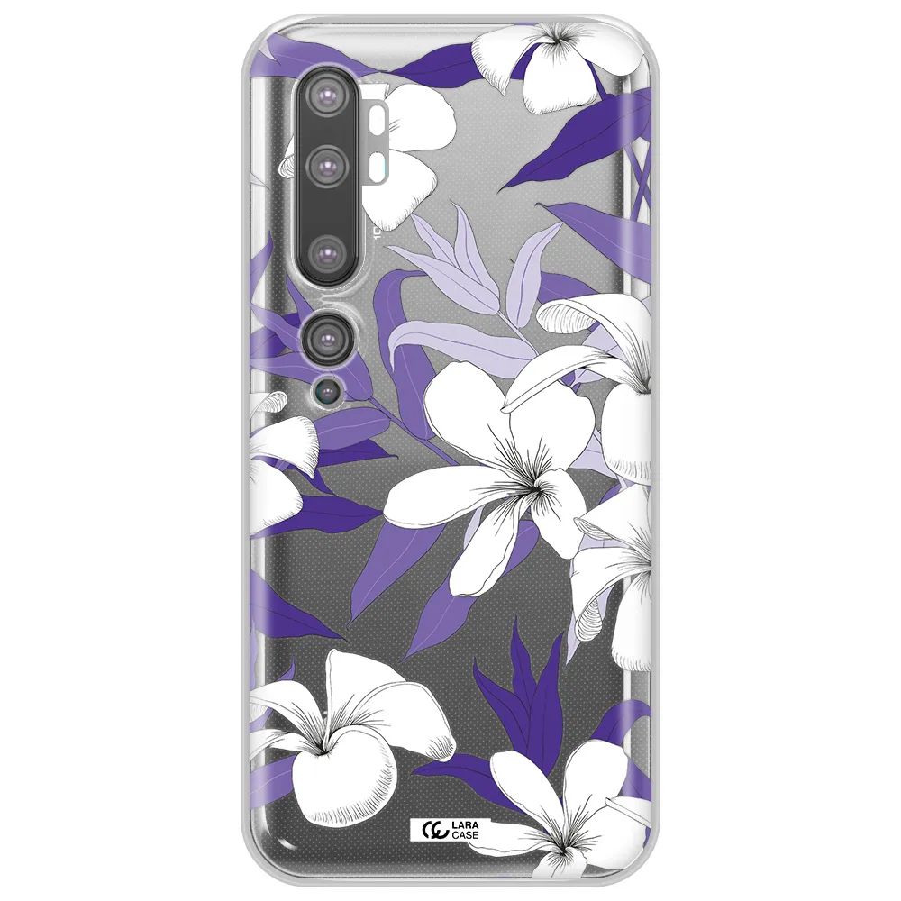 Purple Flower Xiaomi Mi Note 10 Clear TPU Case