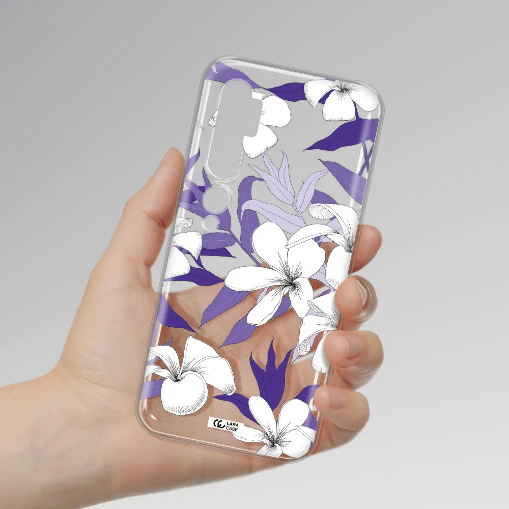 Purple Flower Xiaomi Mi Note 10 Clear TPU Case