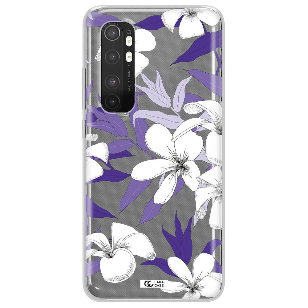 Purple Flower Xiaomi Mi Note 10 Lite Clear TPU Case