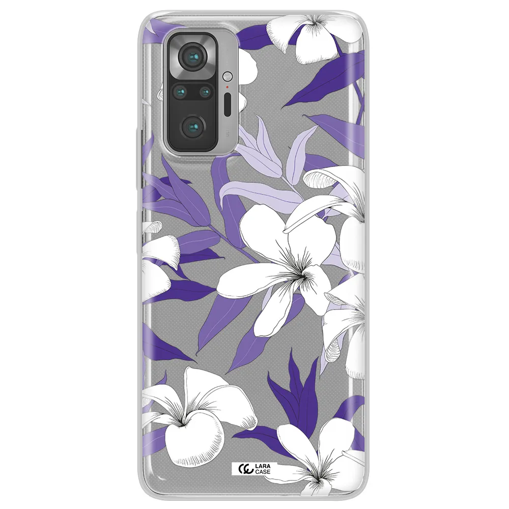 Purple Flower Xiaomi Note 10 Pro Clear TPU Case