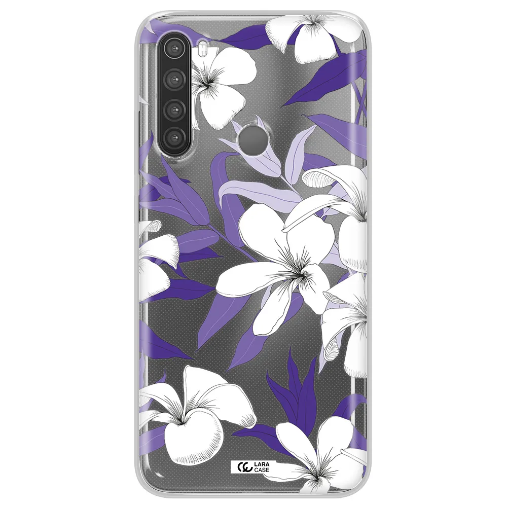 Purple Flower Xiaomi Note 8 Clear TPU Case