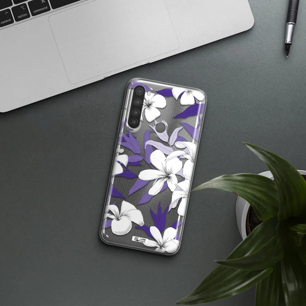 Purple Flower Xiaomi Note 8 Clear TPU Case