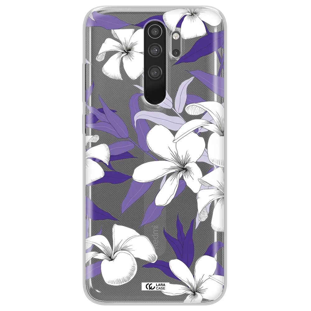 Purple Flower Xiaomi Note 8 Pro Clear TPU Case