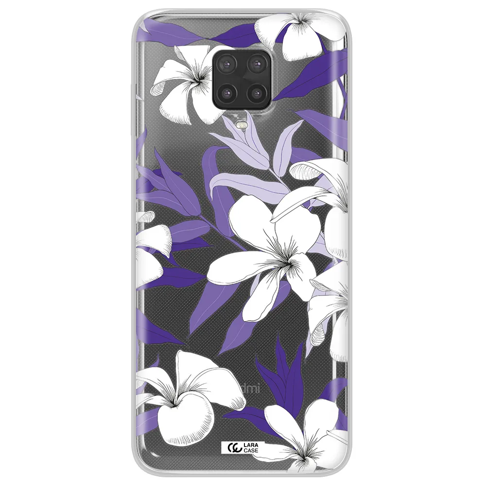 Purple Flower Xiaomi Note 9 Pro Clear TPU Case