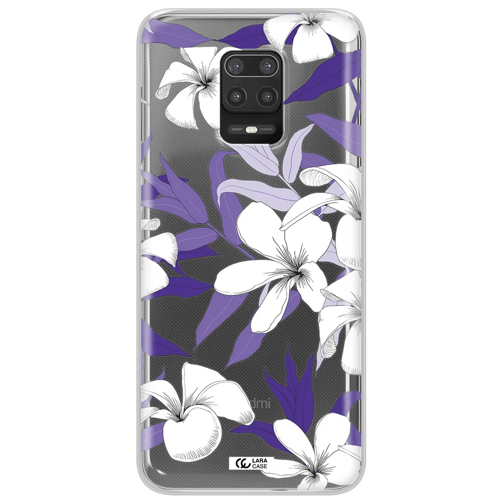 Purple Flower Xiaomi Note 9S Clear TPU Case