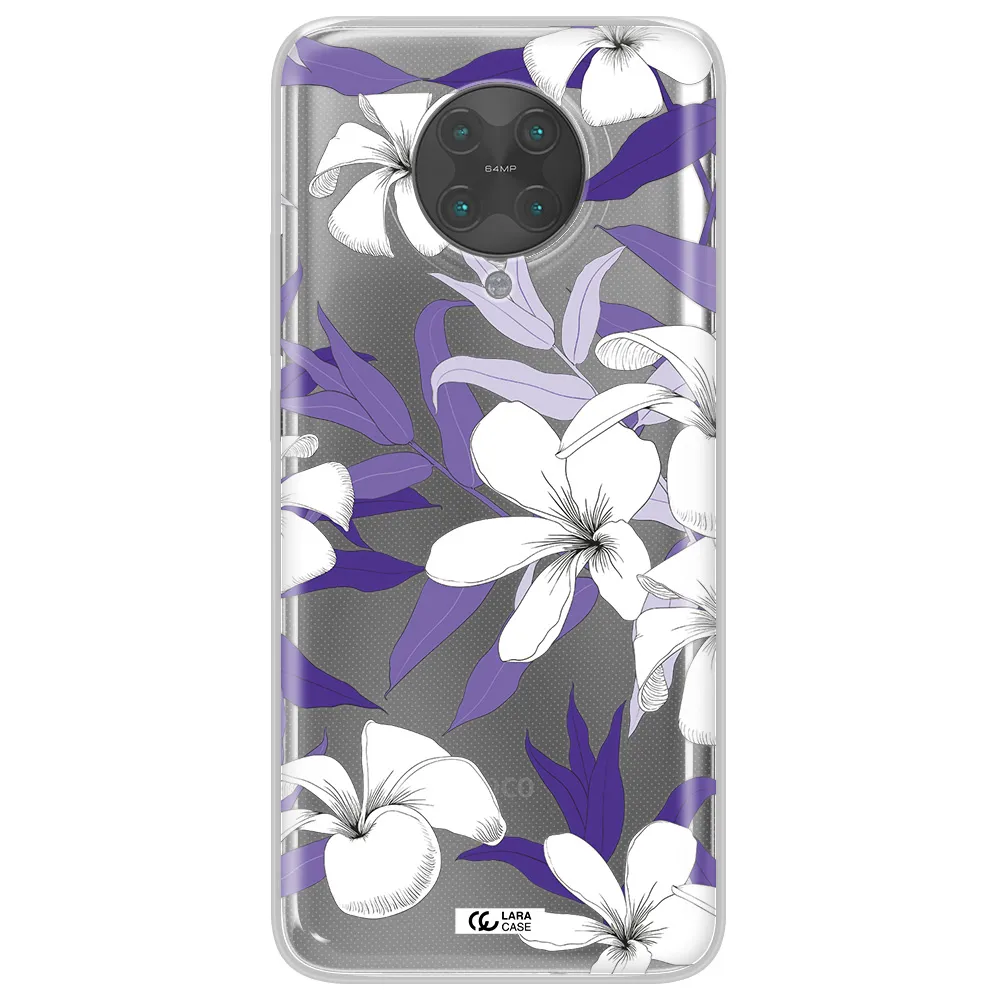 Purple Flower Xiaomi Poco F2 Pro Clear TPU Case