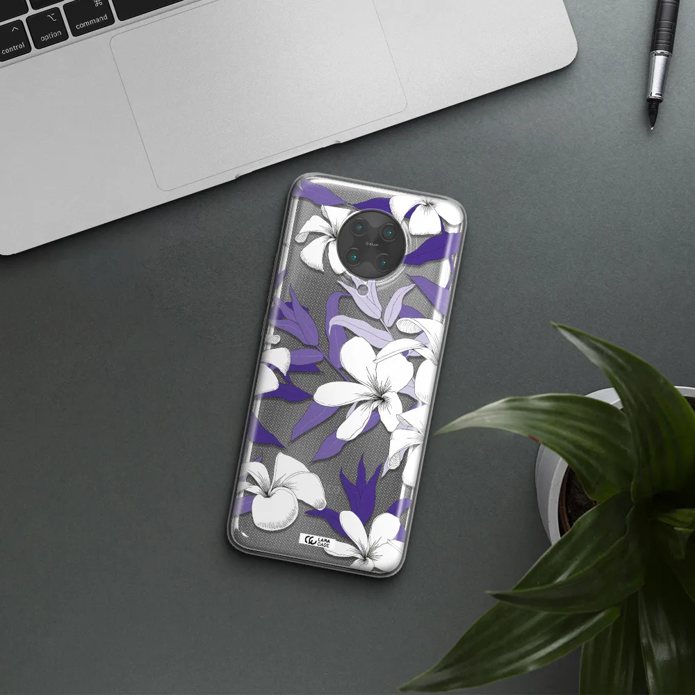 Purple Flower Xiaomi Poco F2 Pro Clear TPU Case