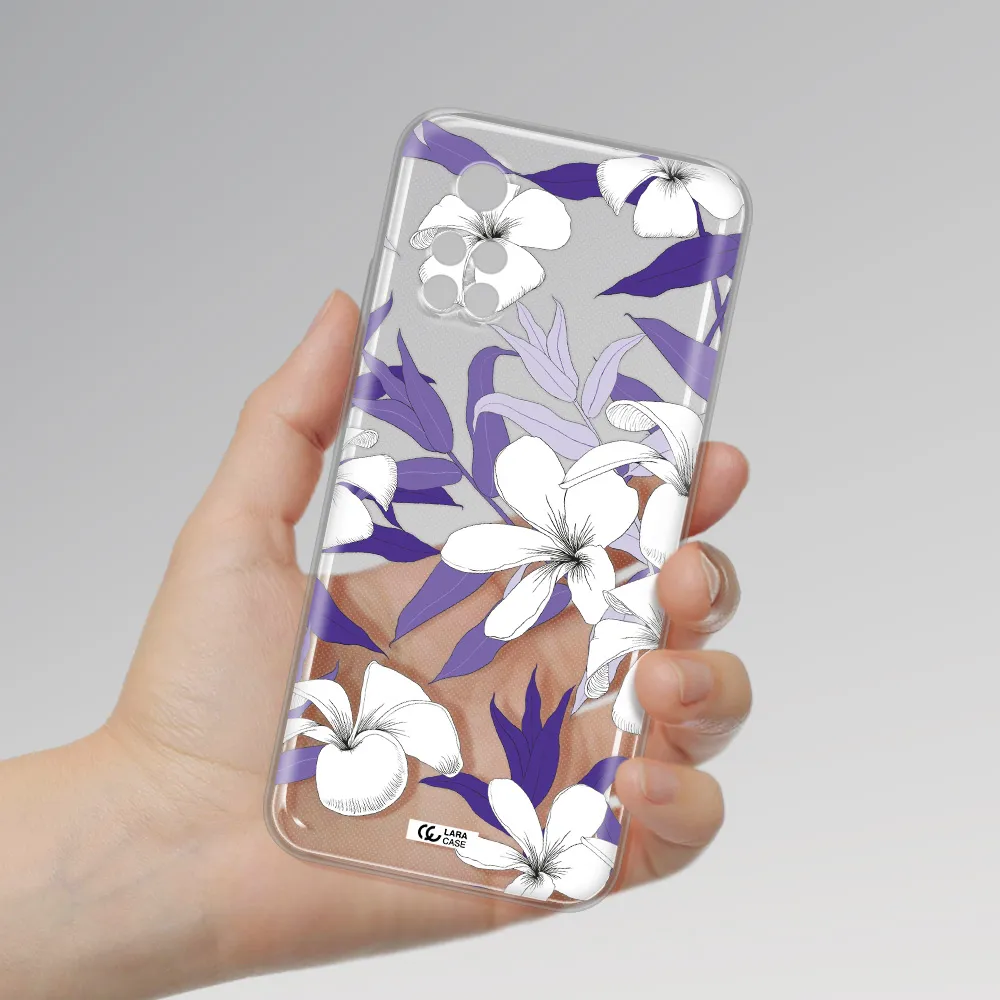 Purple Flower Xiaomi Poco M4 Pro 4G Clear Tpu Case