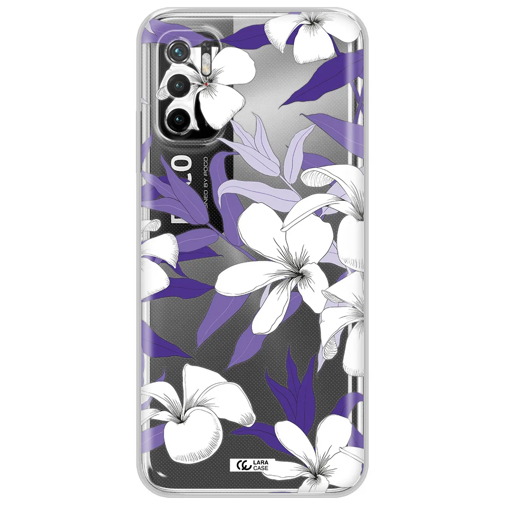 Purple Flower Xiaomi Poco M4 Pro 5G Clear Tpu Case