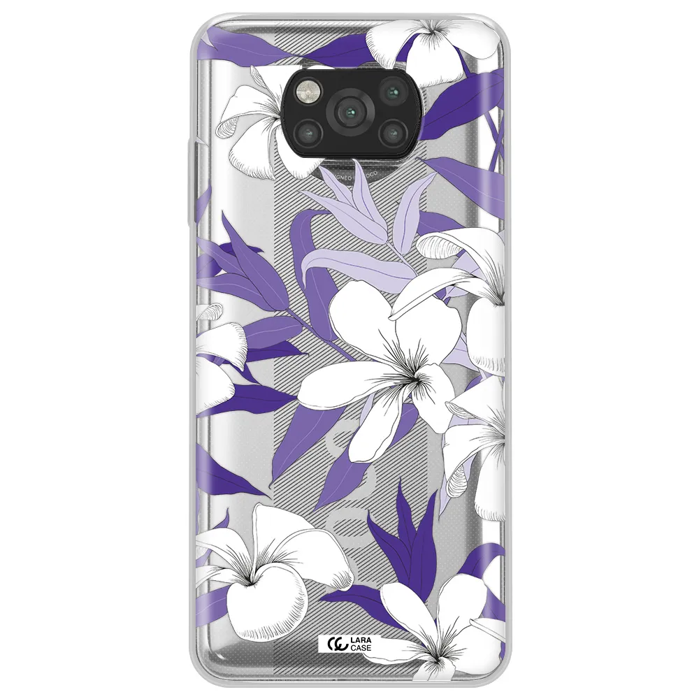 Purple Flower Xiaomi Poco X3 Clear TPU Case