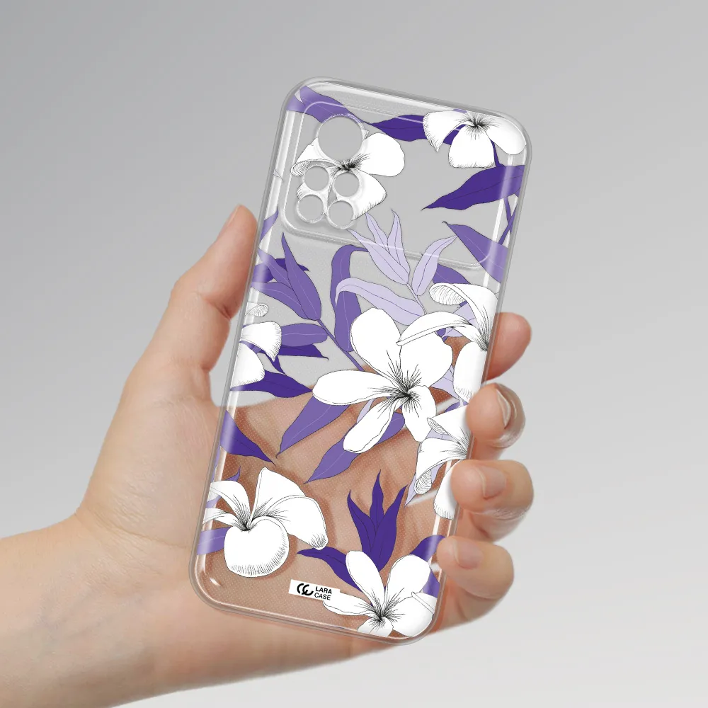 Purple Flower Xiaomi Poco X4 Pro Clear TPU Case