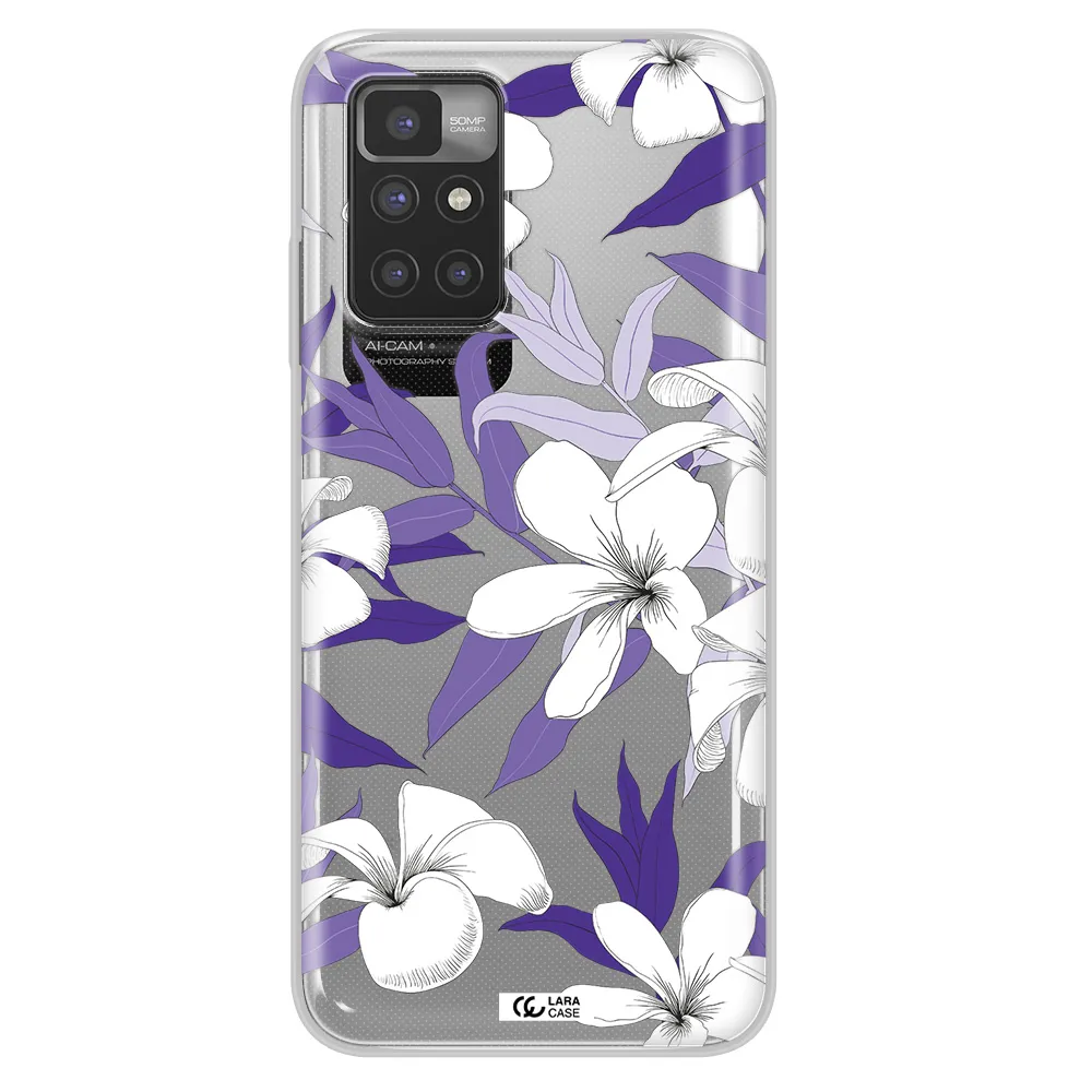 Purple Flower Xiaomi Redmi 10 Clear TPU Case
