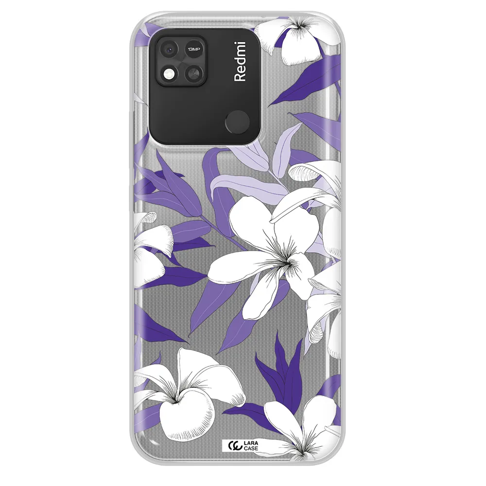 Purple Flower Xiaomi Redmi 10A Clear TPU Case