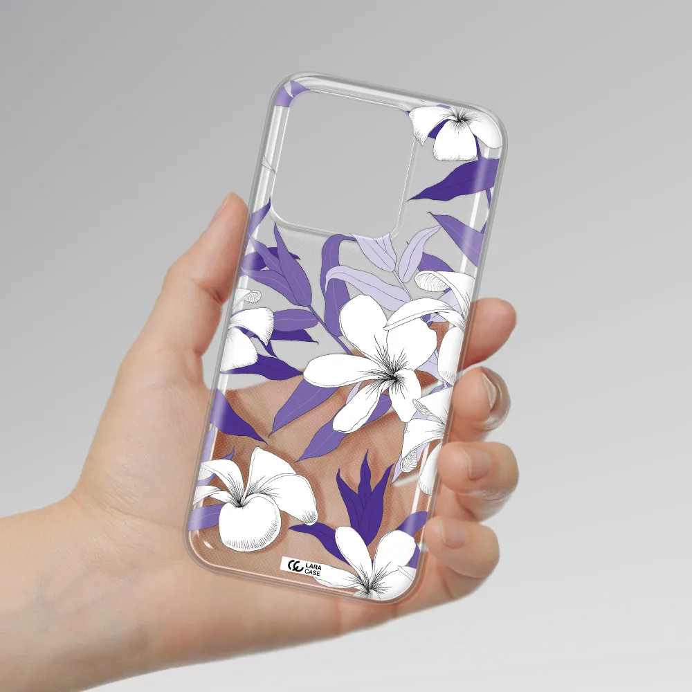 Purple Flower Xiaomi Redmi 10A Clear TPU Case