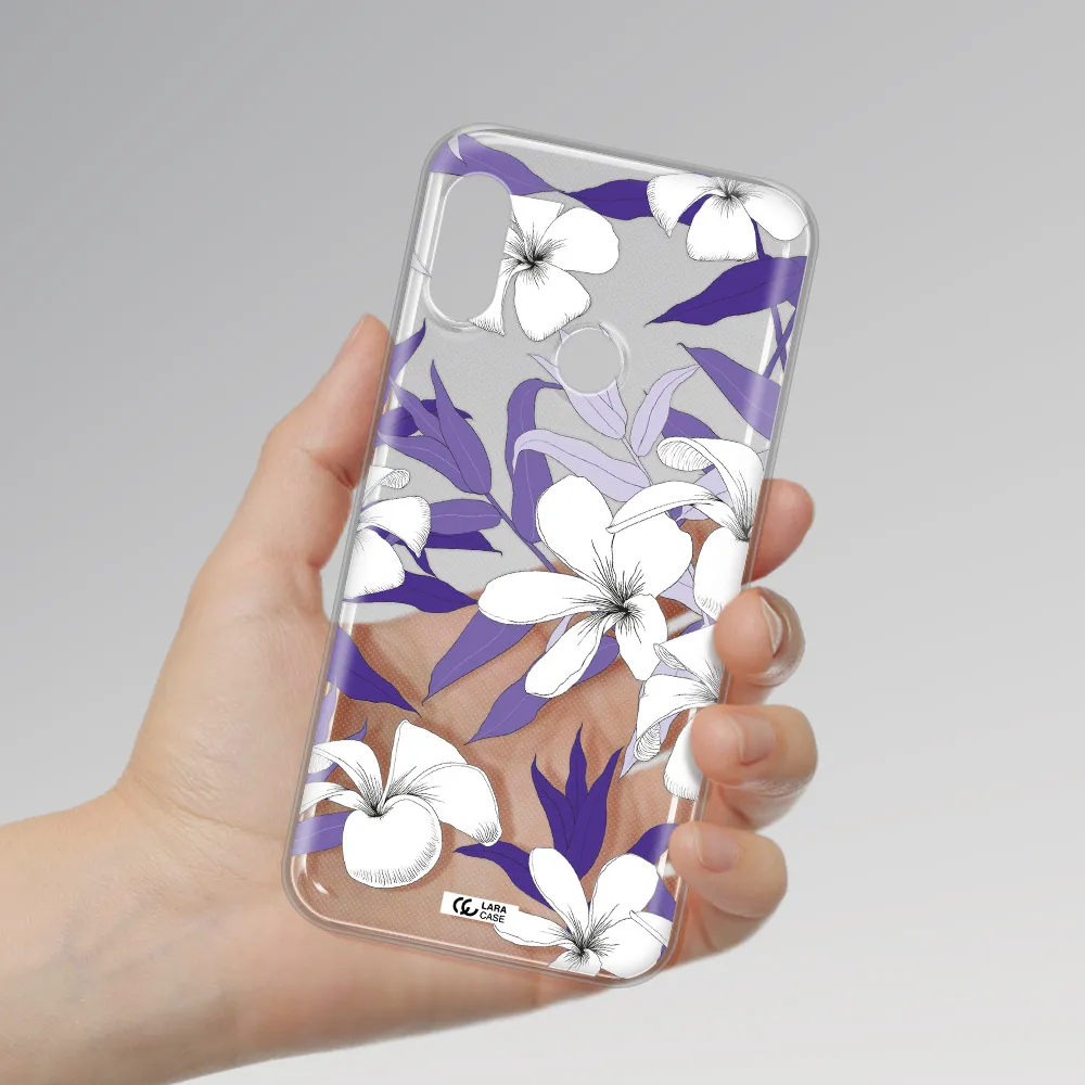 Purple Flower Xiaomi Redmi 6 Pro Clear TPU Case