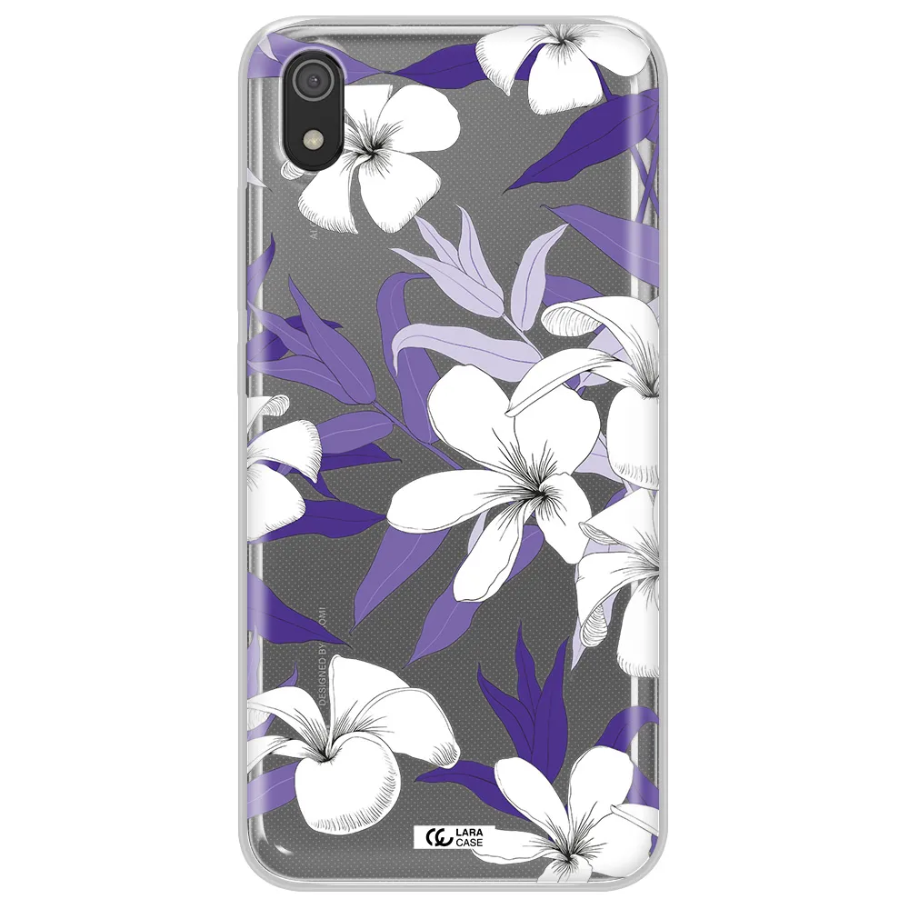 Purple Flower Xiaomi Redmi 7A Clear TPU Case