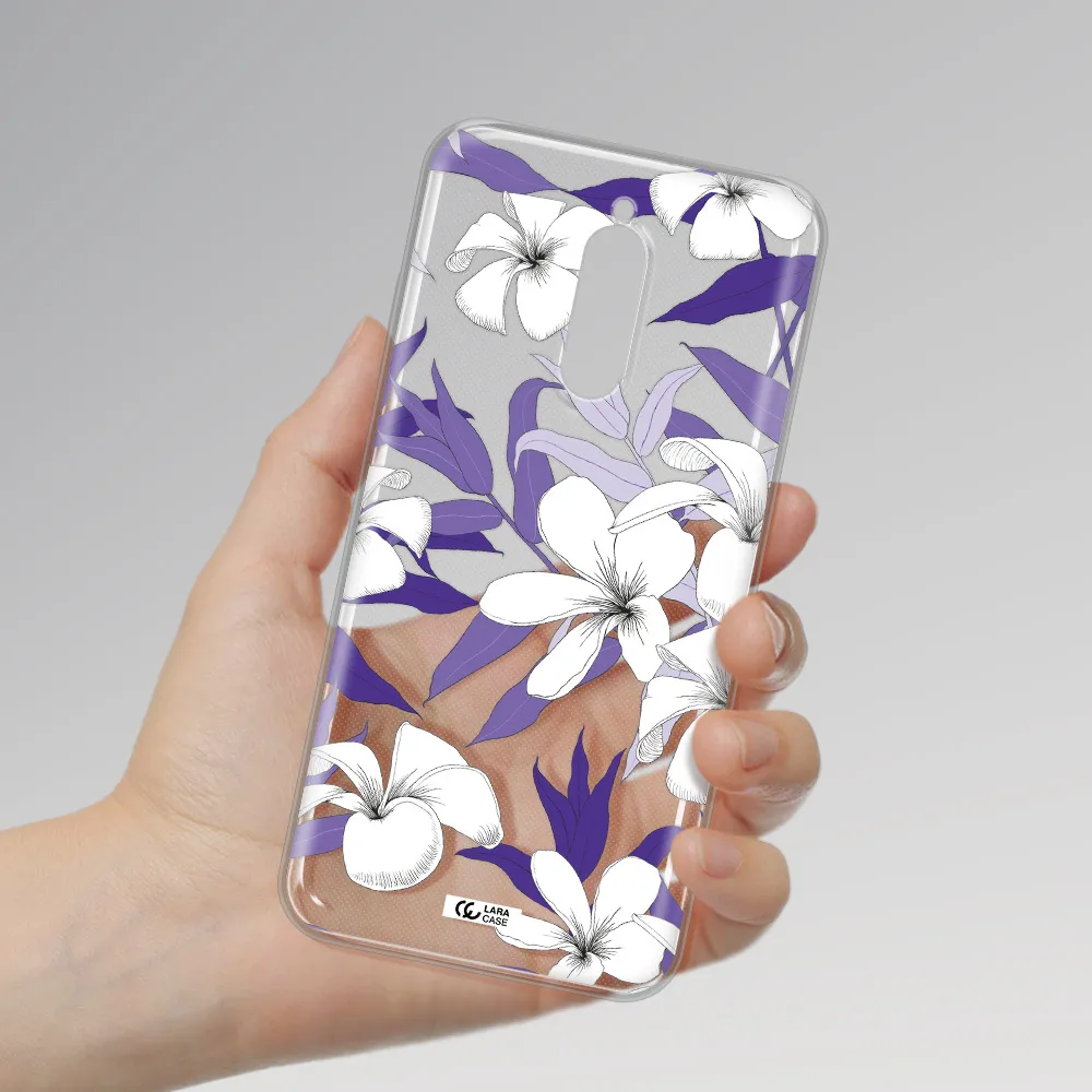 Purple Flower Xiaomi Redmi 8 Clear Tpu Case