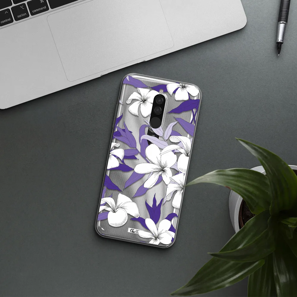 Purple Flower Xiaomi Redmi 8 Clear Tpu Case