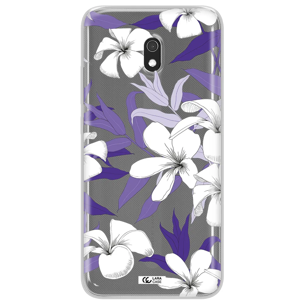 Purple Flower Xiaomi Redmi 8A Clear TPU Case