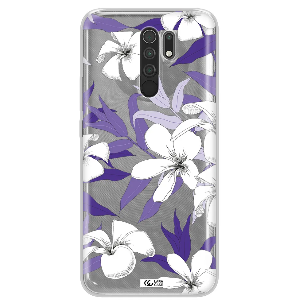 Purple Flower Xiaomi Redmi 9 Clear TPU Case