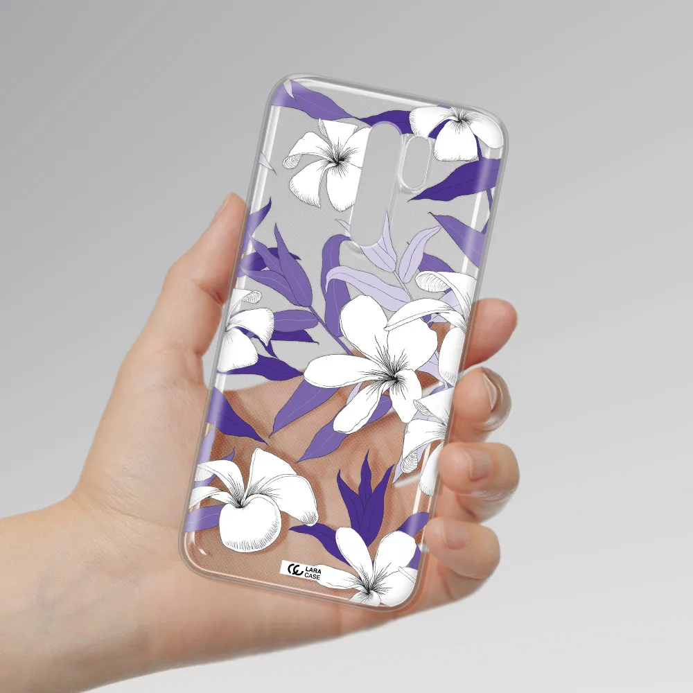Purple Flower Xiaomi Redmi 9 Clear TPU Case