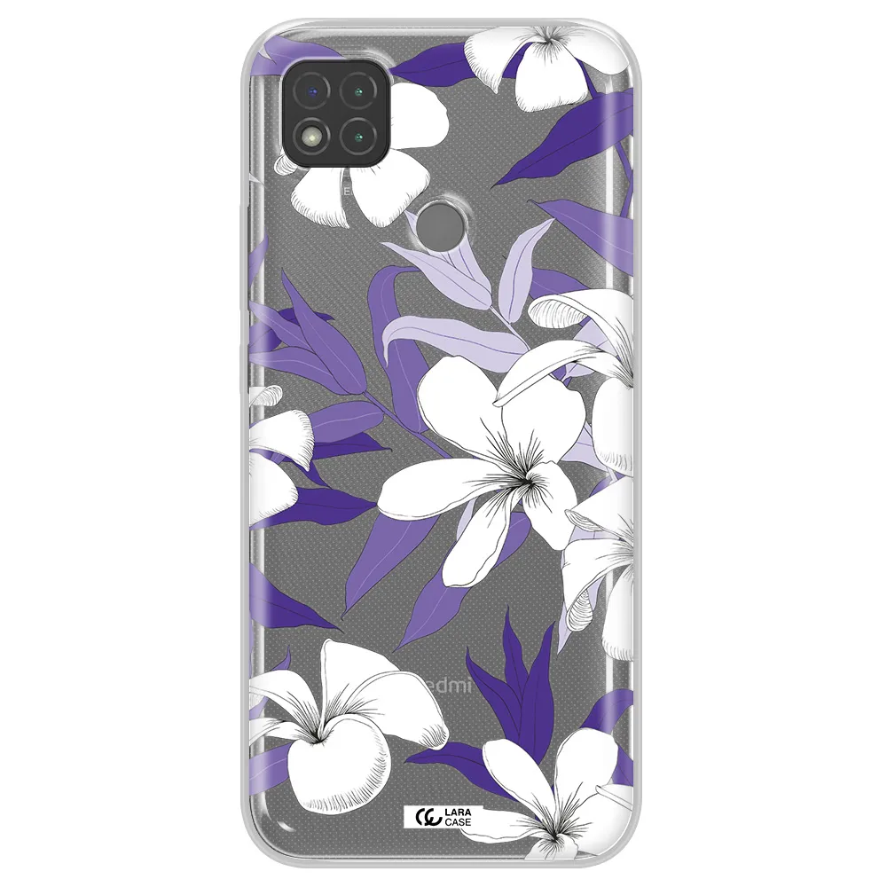Purple Flower Xiaomi Redmi 9C Clear TPU Case