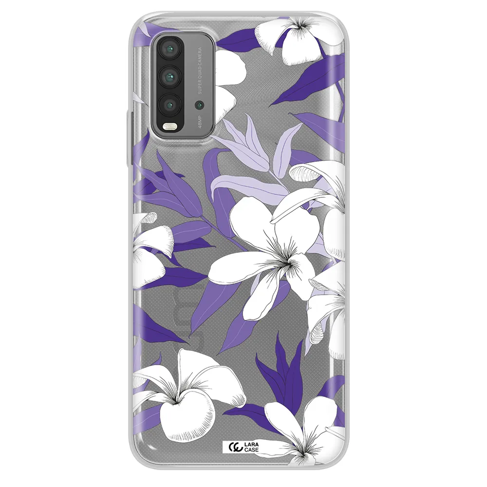 Purple Flower Xiaomi Redmi 9T Clear TPU Case