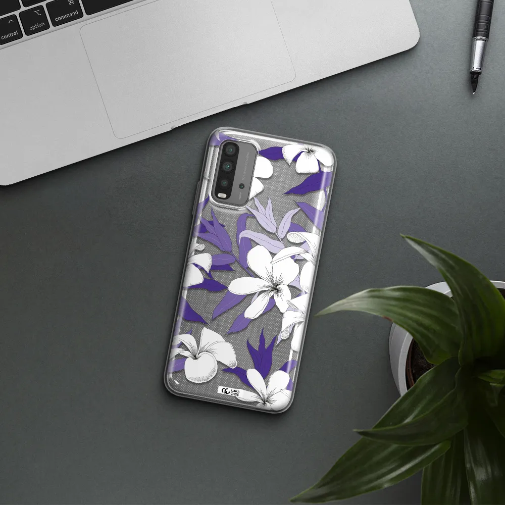 Purple Flower Xiaomi Redmi 9T Clear TPU Case