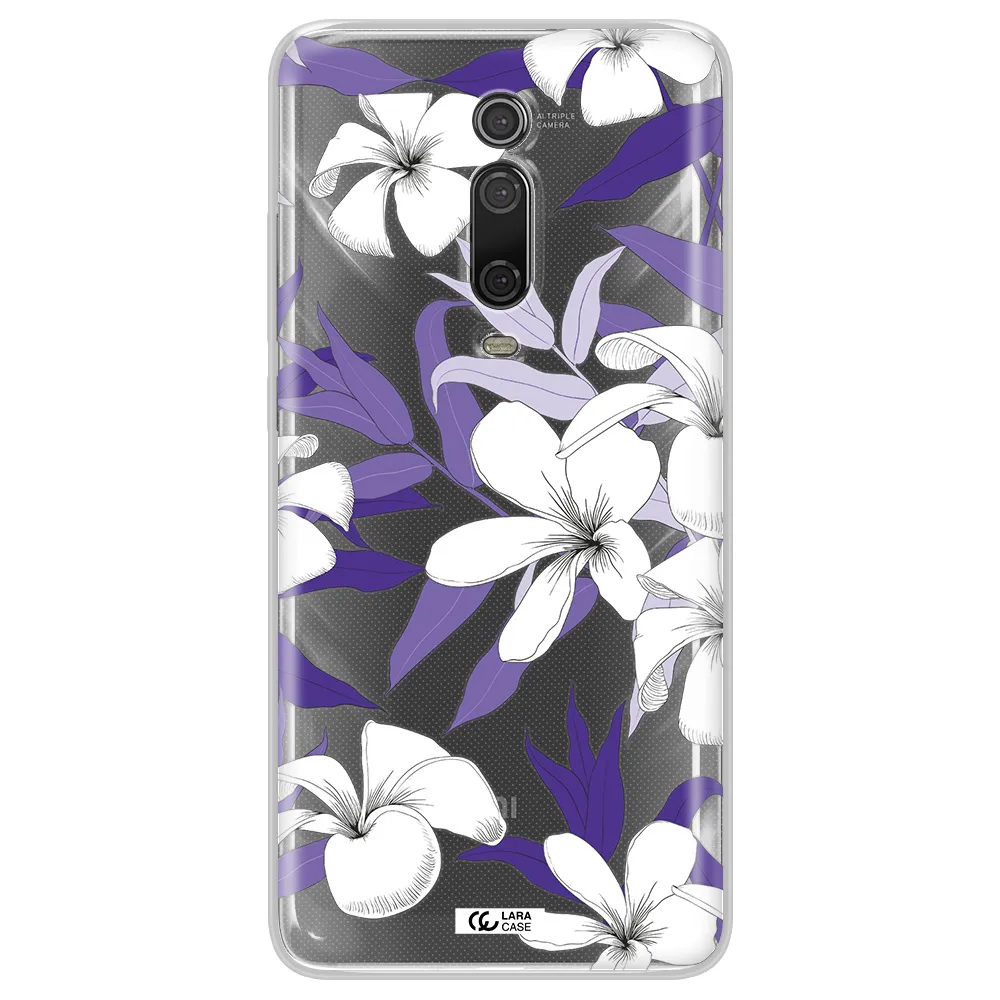 Purple Flower Xiaomi Redmi K20 Clear Tpu Case