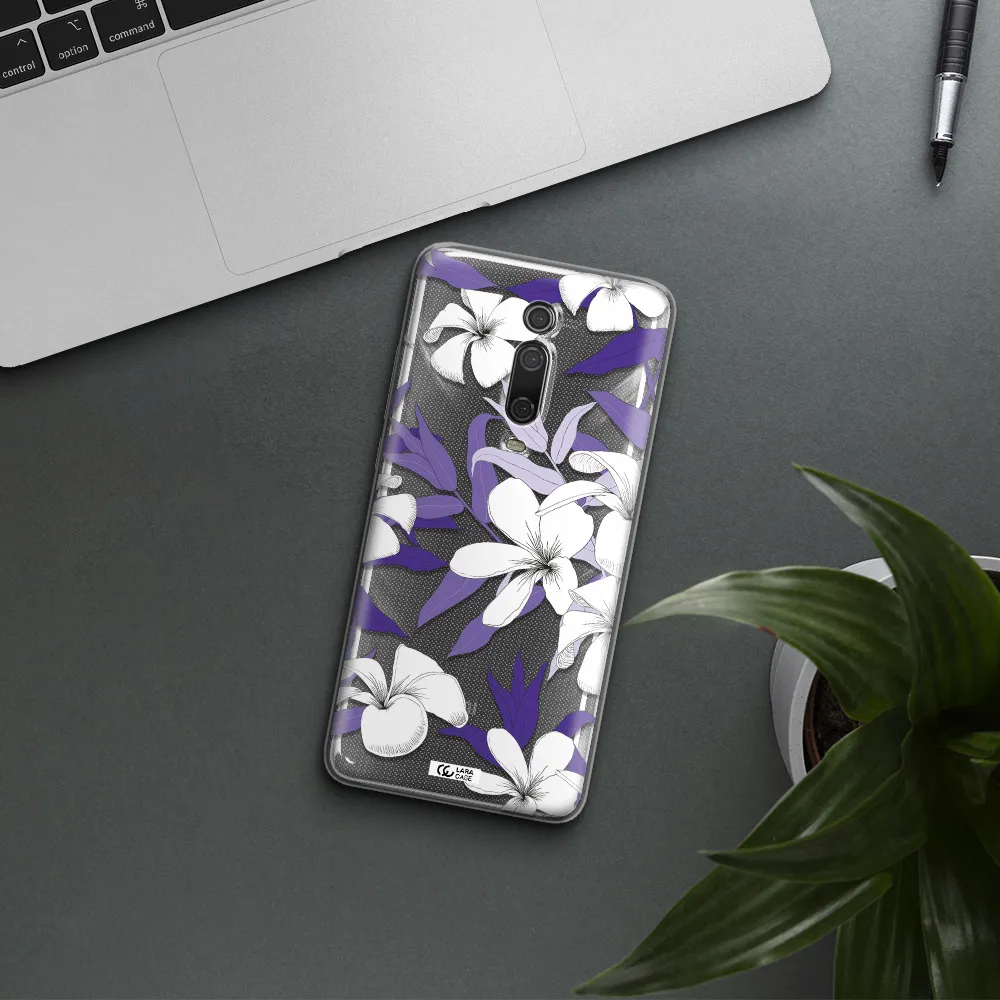 Purple Flower Xiaomi Redmi K20 Clear Tpu Case
